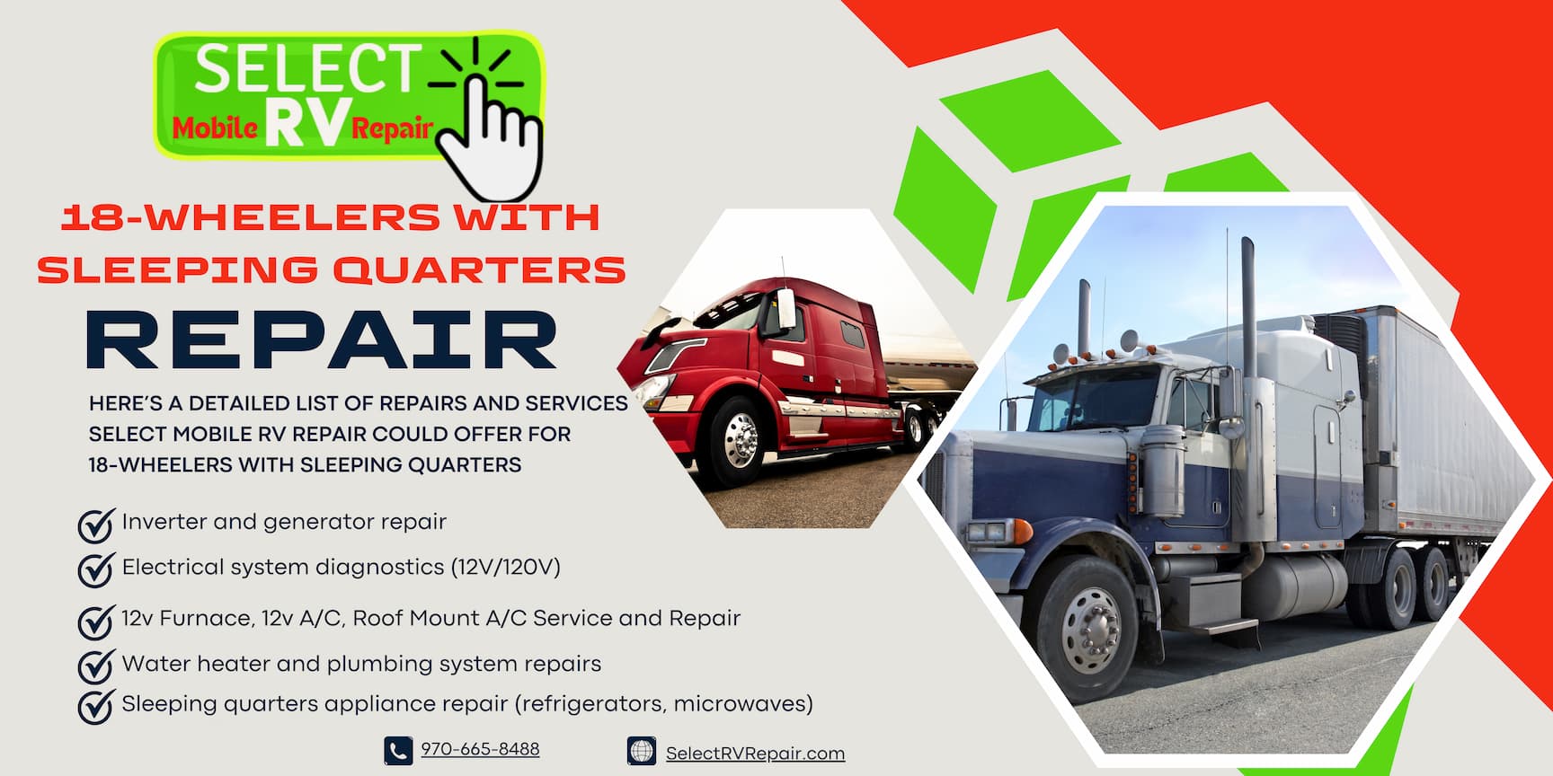 18-Wheelers with Sleeping Quarters 18-Wheelers with Sleeping Quarters Mobile Repair